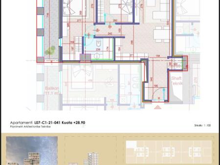 Shitet Apartament 2+1+Ballkon Manhatan Residence