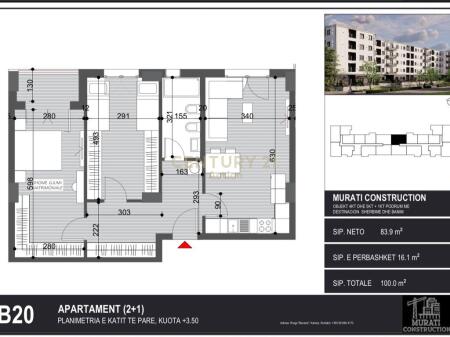 Appartamento 2+1 in vendita a Kamez