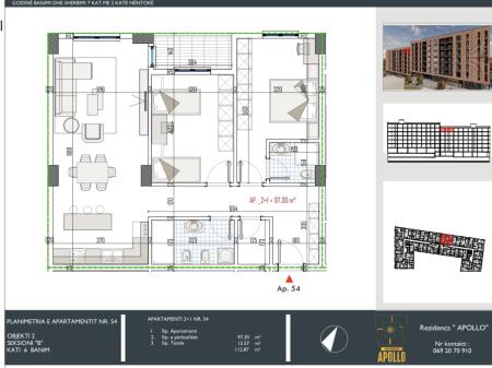Shitet apartament 2+1+2 ne Paskuqan