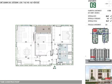 Appartamento 2+1+2 in vendita, Paskuqan, Vicino Hotel Ambasada QTA