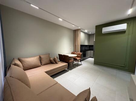 📣 SUPER APARTMENT 1+1 FOR RENT 📍 Green City Residence, Astir ✨  🏢 New and quality building 🛋️ Fully furnished by an architect, in a contemporary style  💶 Price: 550€ / month