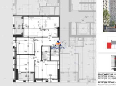 SHITET APARTAMENT 3+1+BALLKONE "FILIGREE TOWER, RRUGA XHANFIZE KEKO" 274.120 EURO