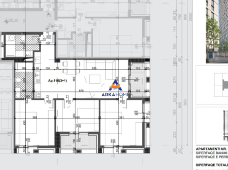 SHITET APARTAMENT 3+1+BALLKONE "FILIGREE TOWER, RRUGA XHANFIZE KEKO" 309.320 EURO