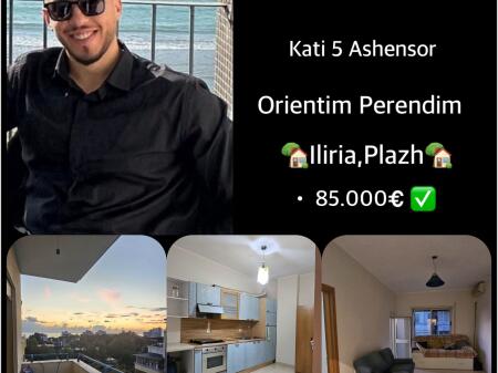 📍 Apartment 1+1 for Sale – Iliria, Beach, Durrës 💰 Price: 85,000 € 📐 Total Area: 60 m² gross 🏢 Floor: 5 with elevator 📍 Area: Iliria – Beach
