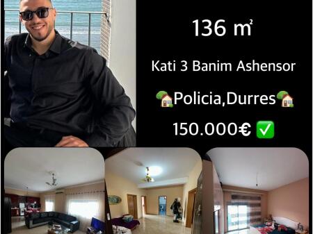 SHITET APARTAMENT  • 2+1 + 2 Ballkone  📍 Adresa: Drejtoria Policis • 150.000€ ✅