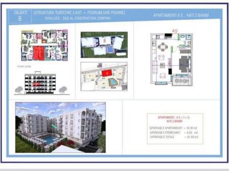 Shitet Apartament 1+1 + Ballkon  📍Golem ,Plazh  • 76.000€ ✅ 📲