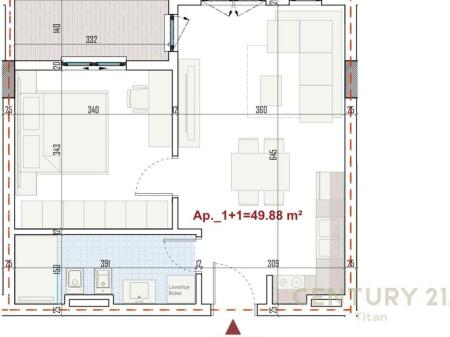 Apartment 1+1 for sale, in the Ringside complex, Paskuqan!