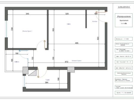 🏡 Apartament 1+1 për Shitje – Komuna e Parisit