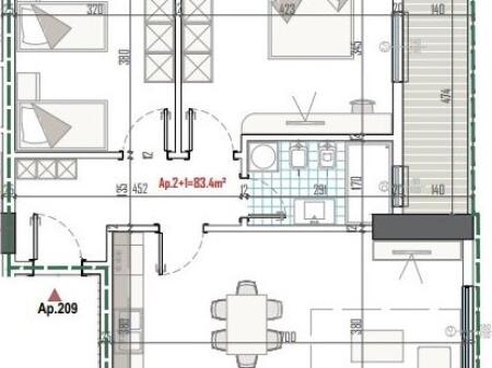 Shitet apartament 2+1 ne Kamez