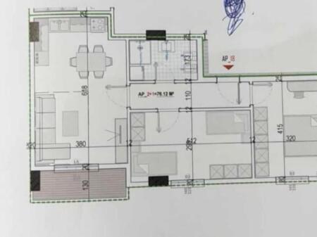 Apartment 2+1+balcony for sale in Kamez