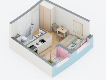 Shitet garsonire te rezidenca Ballada, prane liqenit te Farkes!