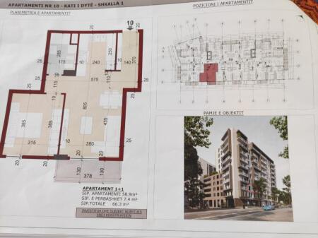 Shitet apartament 1+1 Rajoni policise nr.4(Afer me kinostudion)
