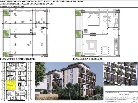 SHITEN APARTAMENTE 1+1 MALI I ROBIT, DURRES 1250 EURO m2