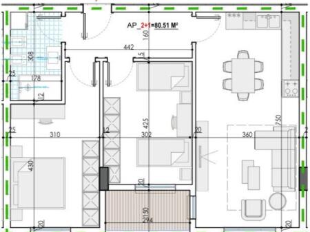 !! SHITET !!  Apartament 2+1 ne Kamez.