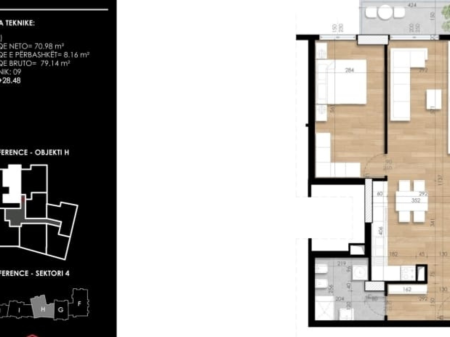 SHITET APARTAMENT 1+1+BALLKON "ISH FUSHA AVIACIONIT" 128.000 EURO