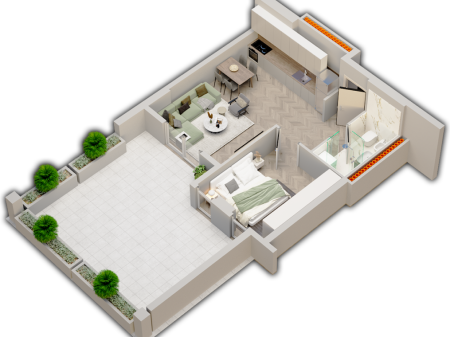 Apartament 1+1 në shitje në projektin Univers City