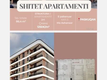 Shiten apartmente 2+1 ne Paskuqan