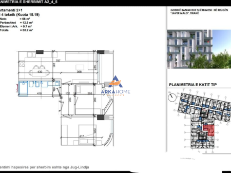 SHITET APARTAMENT 2+1+BALLKON "RRUGA JAVER MALO, ISH PARKU" 176.400 EURO