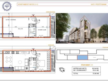 APARTAMENT 1+1 NE SHITJE, KOMPLEKSI ILUMINAR!!!