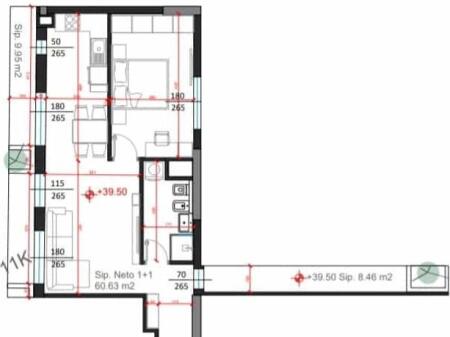 Appartamento in Vendita 1+1 Vicino al Campo di Aviazione (ID B110509) Tirana