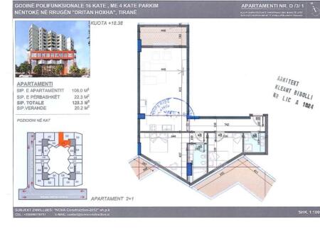 💥 OKAZION- APARTAMENT 2+1+2 + VERANDË PËR SHITJE – RRUGA DRITAN HOXHA!