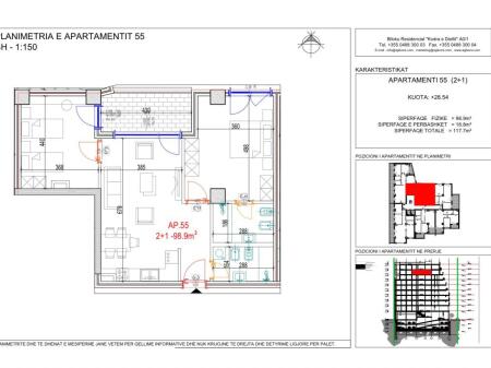 Shitet apartament 2+1+2 Tualete tek Mara Residence, Don bosko!