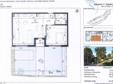 Apartament 1+1+ Verande ne Shitje, Mjull Bathore Cmim Okazion