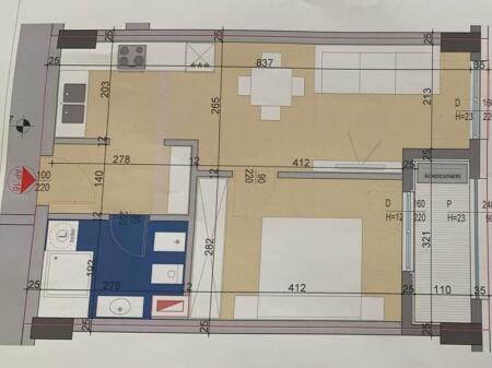 🏢Prane Martenitetit te Ri,Bulevardi “Bajram Curri” shitet apartament 1+1, 115,000Euro