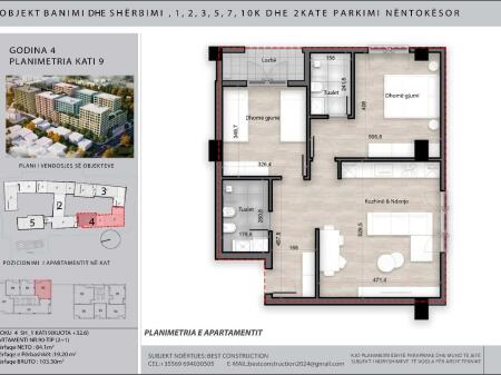 Apartament 2+1+2 ne Shitje Porcelan  Cmimi I Diskutueshem