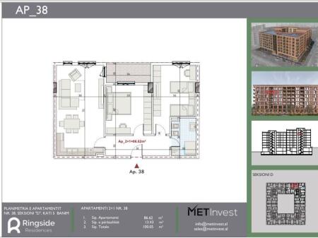 Apartment 2+1 for sale in Paskuqan 100000€