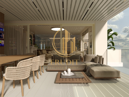 SHITET PENTHOUSE LUKSOZ 2+1 + 2 TUALETE  UJË I FTOHTË  ME VERANDË TË MADHE