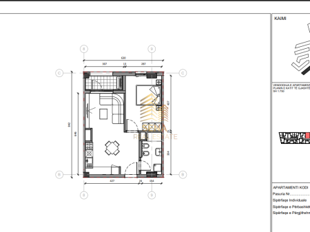 Shitet, Apartament 1+1+Blk, Ali Demi- Rezidenca Kaimi, 11,000,000 Lek