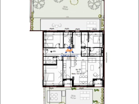 SHITET APARTAMENT 3+1 "MJULL,BATHORE TEK PARK HOUSES" 444.445 EURO
