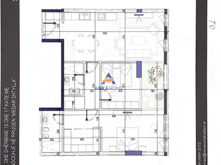 FOR SALE APARTMENT 2+1+BALCONY "WHITE TOWER, KONUNA E PARISIT" 363,440 EURO