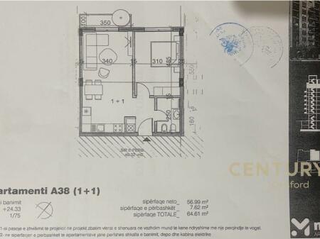 APARTAMENT 1+1 PËR SHITJE, TEK ISH FUSHA AVIACIONIT 83,500 €