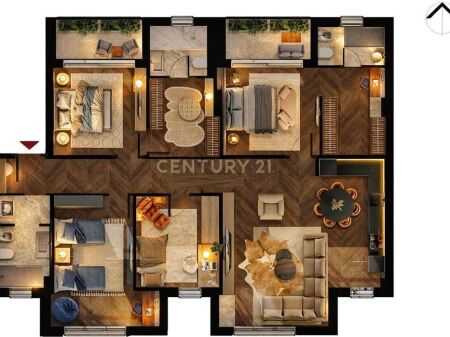 APARTAMENT 4+1+3 TUALETE + 2 BALLKONE NE REZIDENCEN PARK HOUSE