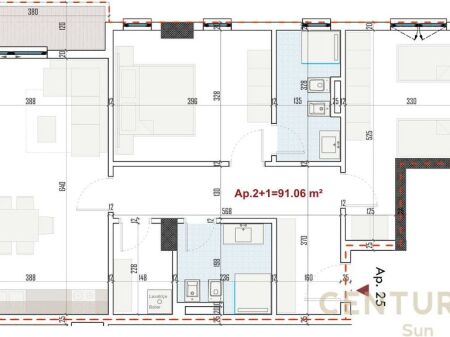 SHITET APARTAMENT 2+1 NE RINGSIDE RESIDENCES NE PASKUQAN