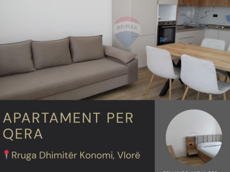 Apartament 1+1 me Qera – Rruga Dhimitër Konomi, Vlorë
