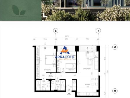 SHITET APARTAMENT 2+1+BALLKON PRANE GROW GREEN,SAUK 246000EURO