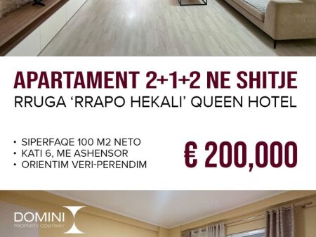 Shitet Apartament 2+1+2 te mbikalimi prane hotel Queen