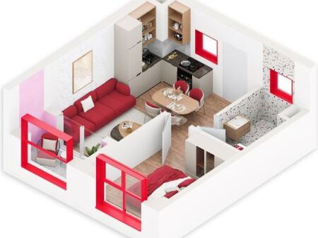 Super 1+1 apartment for sale at Nokia residence!