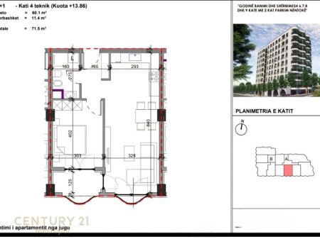SHITET APARTAMENT 1+1 TE ALUNA RESIDENCE/PASKUQAN!