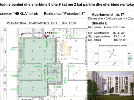 Shitet Apartament 2+1+2+Blk, Porcelan – Rezidenca “Porcelan 03”, 157,000 Euro