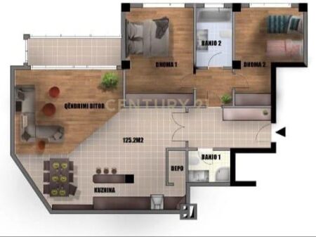 Në shitje apartament modern 2+1+2 pranë Shkollës së Baletit.