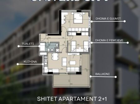 Univers City , 2+1 in vendita con vista sul parco