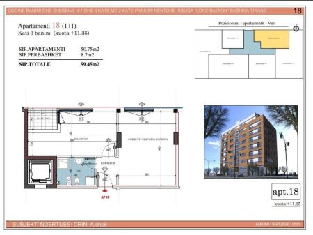 Shitet Apartament Modern 1+1 📍 Lokacion perfekt –  Kompleksi Fiori Di Bosko