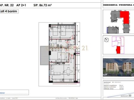 SHITET APARTAMENT 2+1 TEK LIQENI I PASKUQANIT