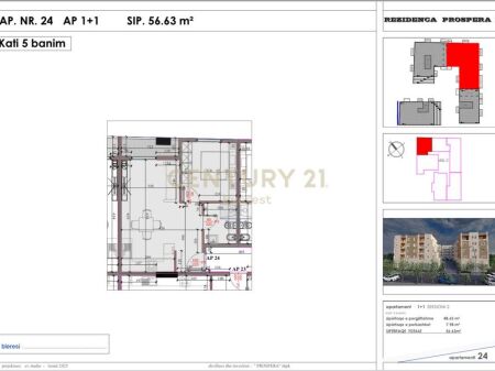SHITET APARTAMENT 1+1 TEK KOMPLEKSI KODRA E LIQENIT