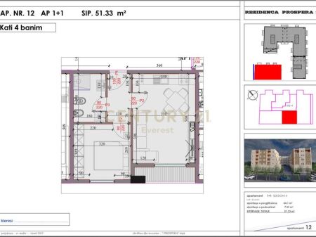 SHITET APARTAMENT 1+1 TEK KODRA E LIQENIT NE PASKUQAN