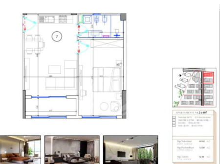 Apartament 1+1 për shitje – Residenca Liburna